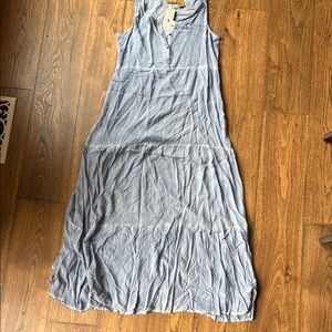 Wrangler Blue Sleeveless V-Neck Maxi Sundress